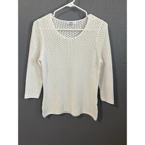 TanJay Women's White Knit Sweater size M (sku 46)